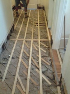 Leveling subfloor